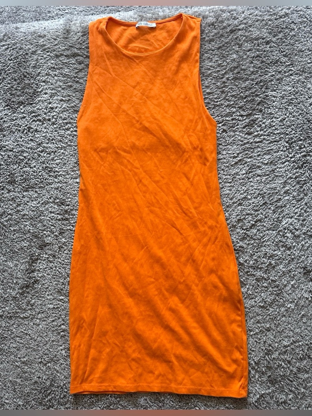 Zara Bright Orange Sleeveless Mini Dress